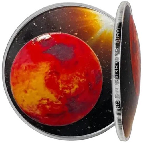 2021 1 oz Silver Coin - Solar System - Mars - Domed