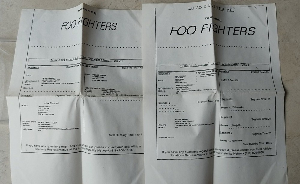 Foo fighters - from the pit 2 cds original silver pressed + radio sheet