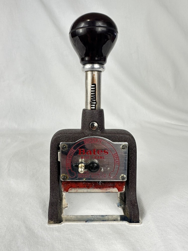 Vintage Bates Numbering Machine Stamp Wheel Style Consecutive & repeat