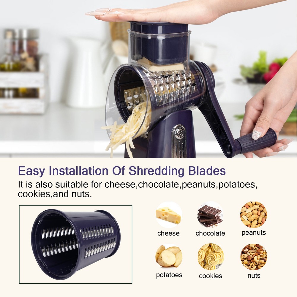 Vegetable & Fruit Chopper: 5-Cylinder Kitchen Dicer & Slicer Roller Cutter