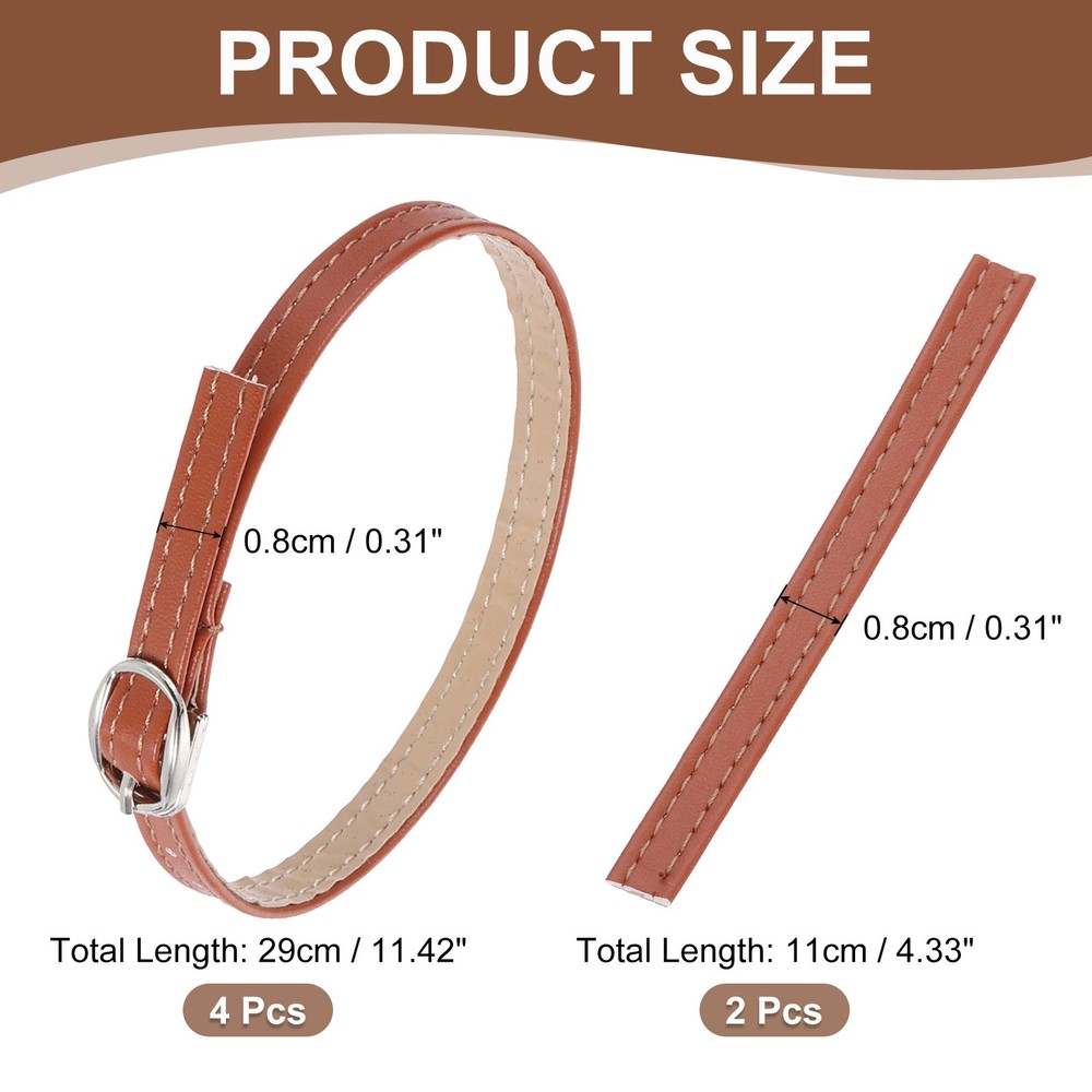 2 Pair Replacement Ankle Strap for Heels Shoe Bands Matte Light Brown