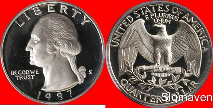 1987 S Washington Quarter Cameo Gem Proof