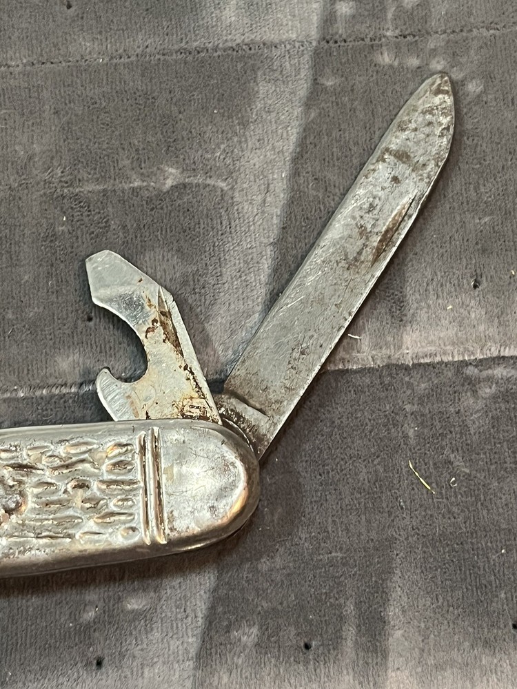 VINTAGE SILVER CAMP KNIFE 3 Blade