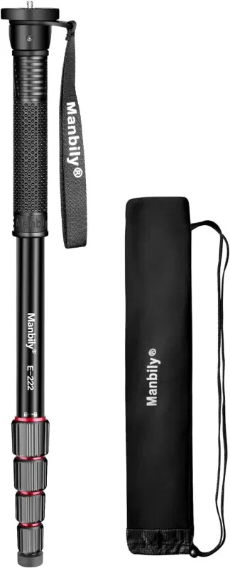 Manbily Camera Monopod, E-222 (Red&Black）Camera Monopod