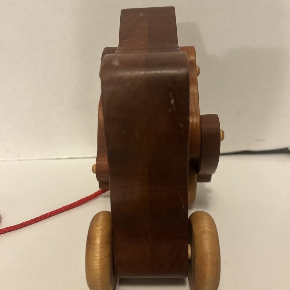 Vintage Wooden Gorilla Pull Roller Toy - Good Condition!