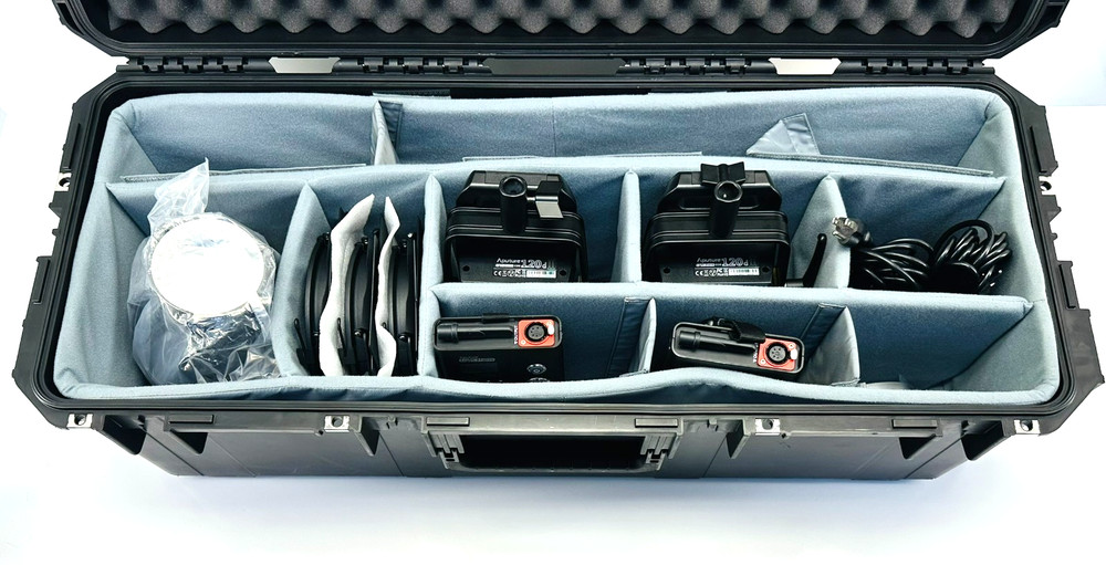 Aputure Light Storm 120d II – 2 Complete Kits + 3 Barn Doors & Case