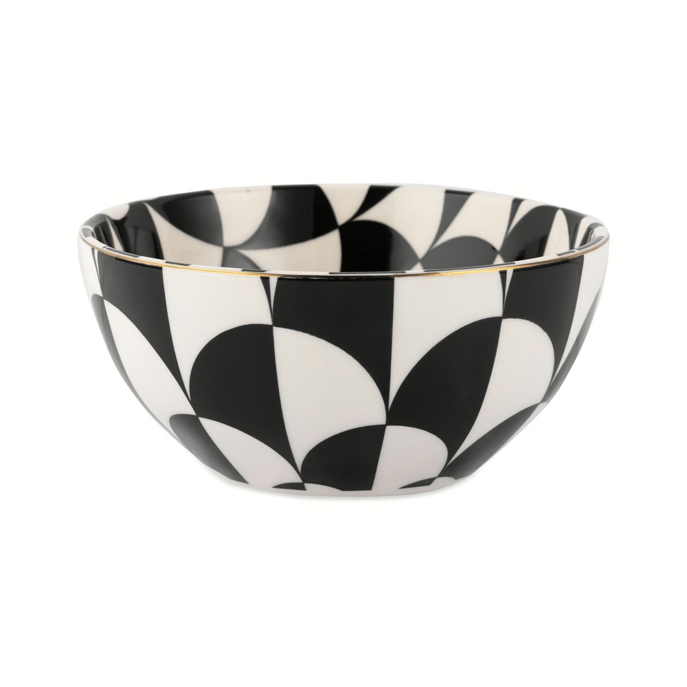 Emmett 12-Piece Ceramic Dinnerware Set Black & White