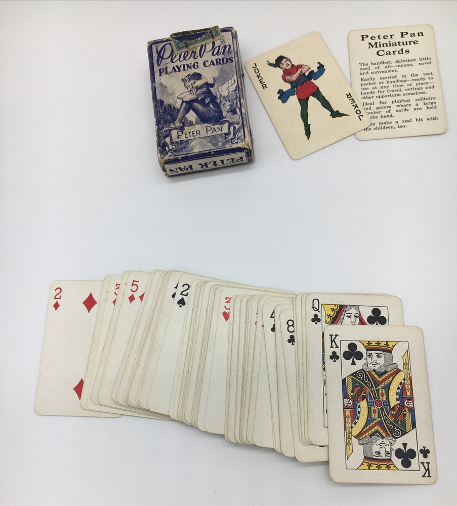 Vintage Peter Pan Miniature Playing Cards Complete Blue Deck