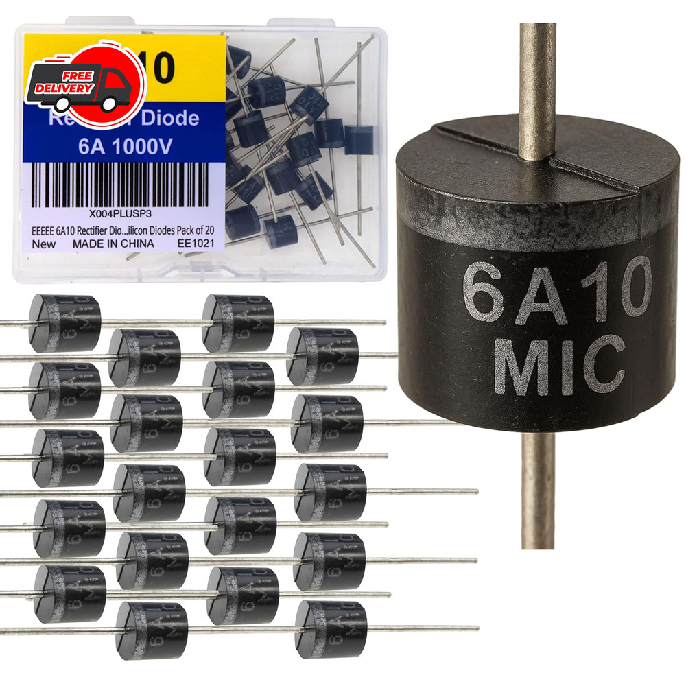 6A10 Diode Rectifier Diode 1000 Volt 6 Amp Electronic Silicon Diodes high-Cur...
