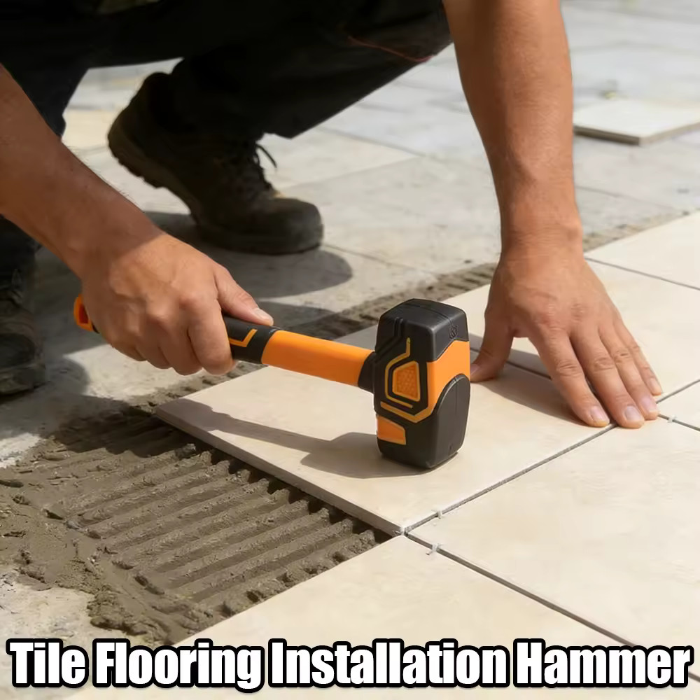 Multifunctional rubber hammer tile soft rubber percussion hammer square hammer