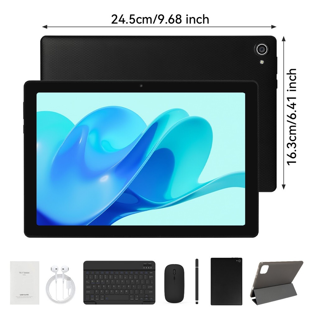 10.1 inch Android 15 Tablets HD Touchscreen Octa-Core 20GB+64GB Dual Camera US