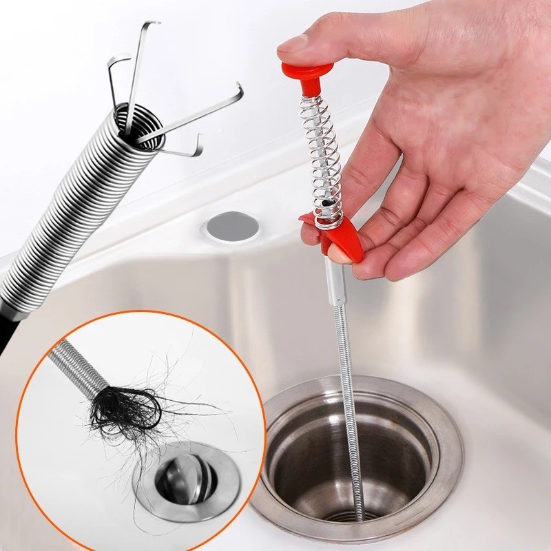 60Cm Spring Pipe Dredging Tools, Drain Snake, Drain Cleaner Sticks Clog Remover