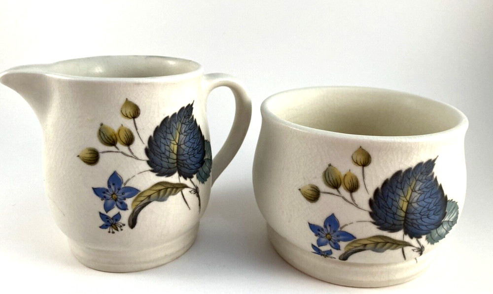 Sylvac Ware Lime Grove Range Open Sugar Bowl and Cream Pitcher England