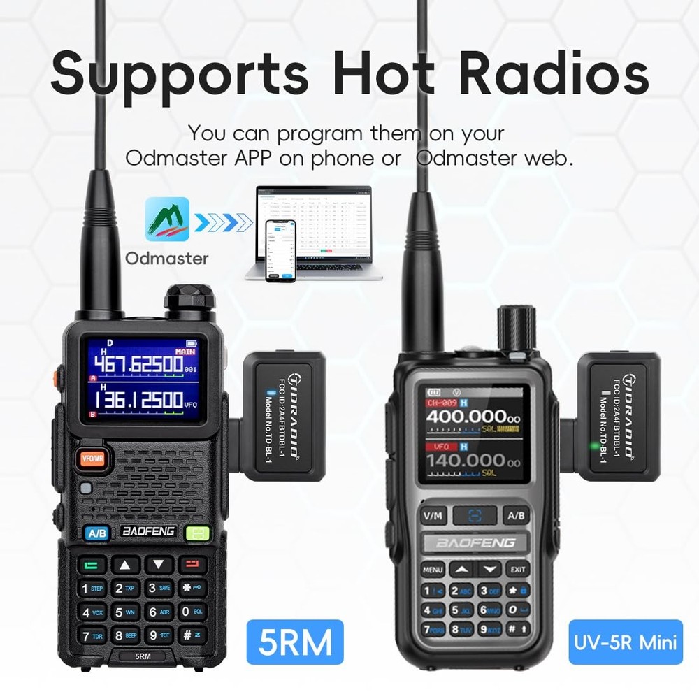 TIDRADIO Ham Radio Wireless Programmer Adapter APP and PC Program for Black