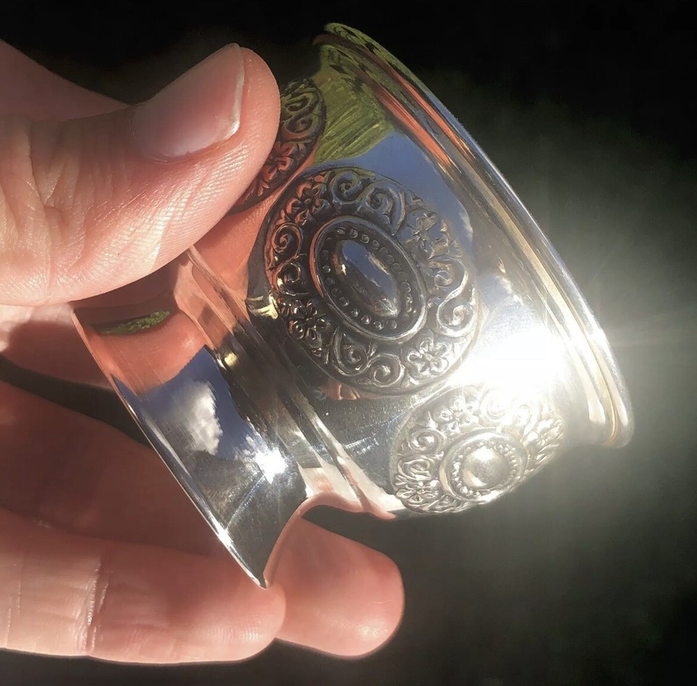 Solid Sterling Silver Gilt Hallmarked Ornate Bowl