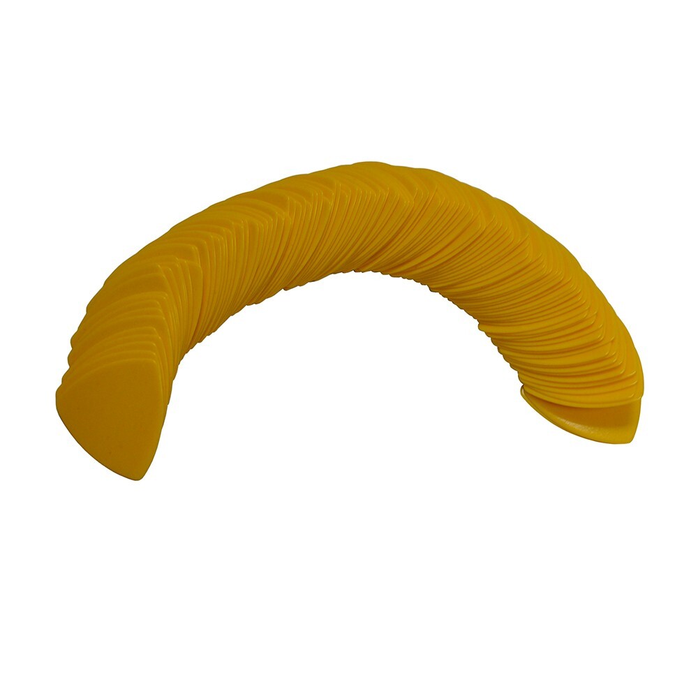 100pcs 0.71mm 346 Rounded Triangle Guitar Picks Plectrums Celluloid Solid Yellow