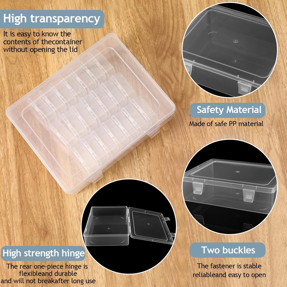 Bead Organizer Box, 30pcs Small Clear Plastic Storage Containers, Craft