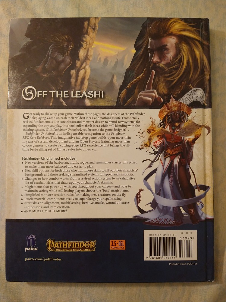 Pathfinder Unchained Dungeons and Dragons Very Good Condition