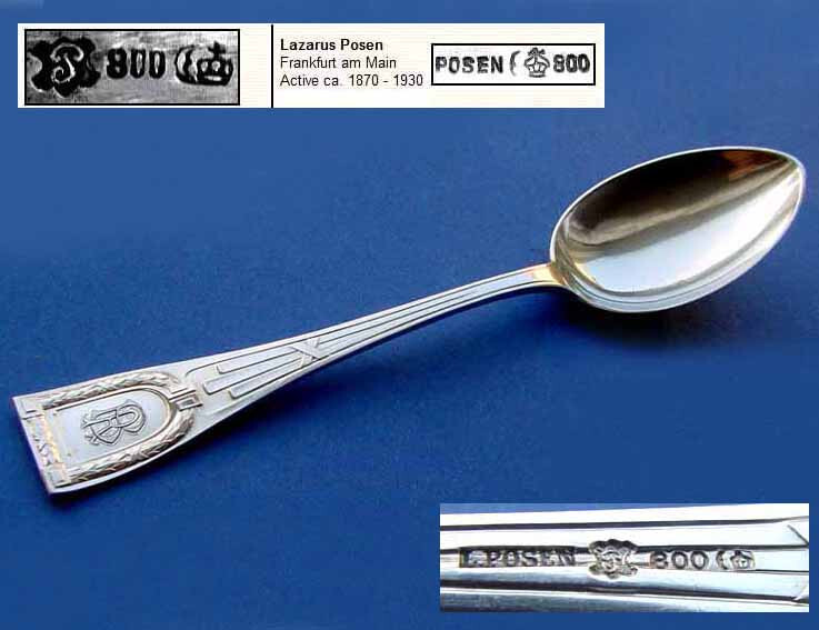 Massive Empire Spoon, 800 Silver, Lazarus Posen B829