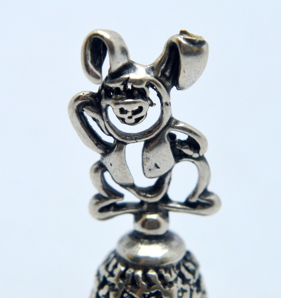 ITALY 800 SILVER JINGLE RABBIT STATUE FIGURINE
