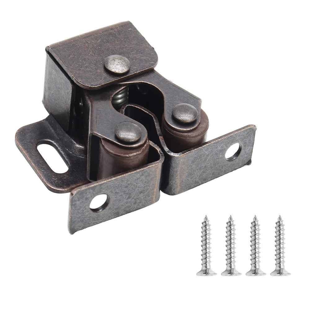 10 Pack Double Roller Catch Cabinet Latches with Spear Strike for Cupboard Cl...