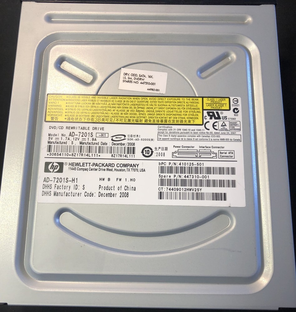 HP DVD/CD REWRITABLE DRIVE AD-7201S-H1 SATA