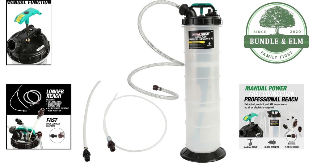 Versatile 2.5 Gallon Fluid Removal Tool for Engine and Transmission Services