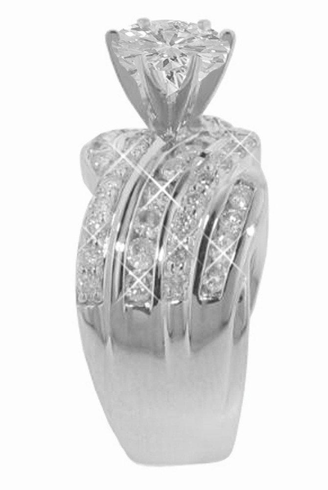 3.27 ct TW Round Cut Diamond Engagement Ring Channel Setting