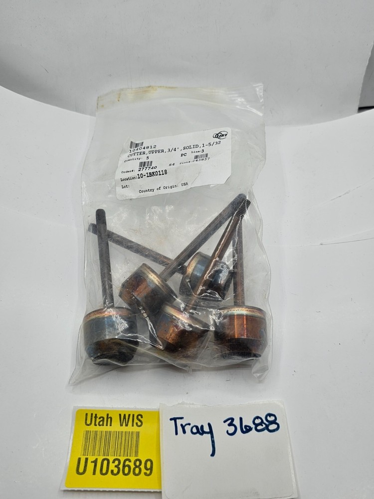 (QTY 5) JBT Cutter Upper 3/4 Solid, 1-5/32 10404812