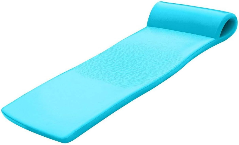 Sunsation 1.75" Thick Foam Pool Float Mat with Roll Pillow, 2 Pack, Teal
