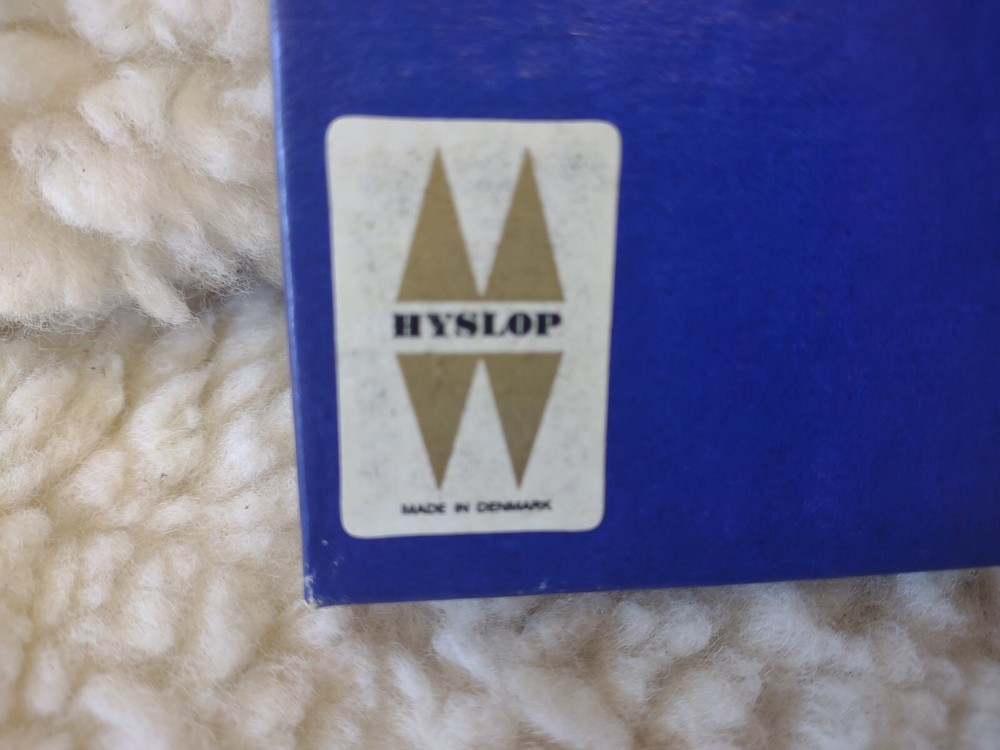 Hyslop Stainless 18/8 pair triangular taper candleholders Denmark w. box