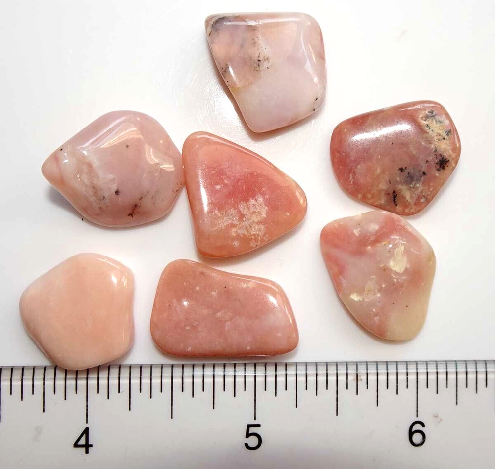 Pink Opal - 7 Tumbled Stones  rt491j