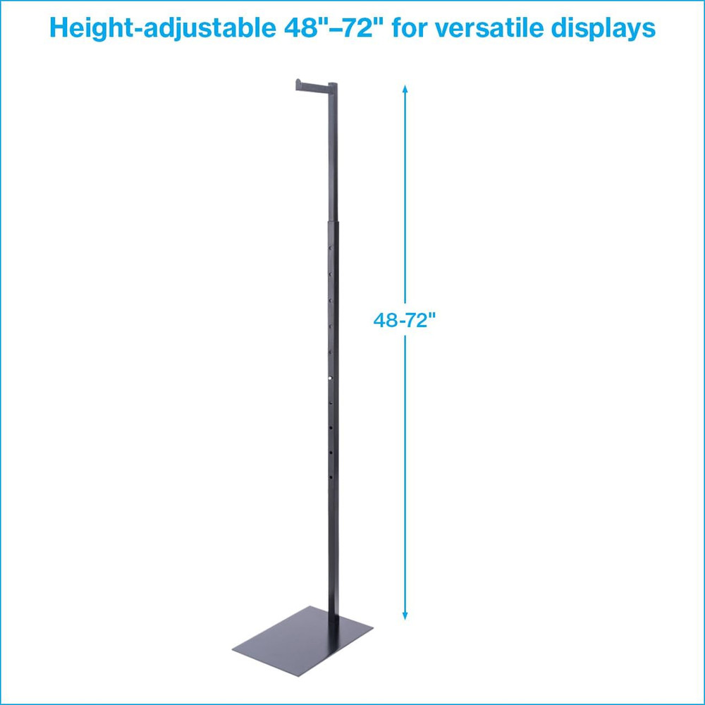 Adjustable Black Single Arm Clothes Rack for Retail Display