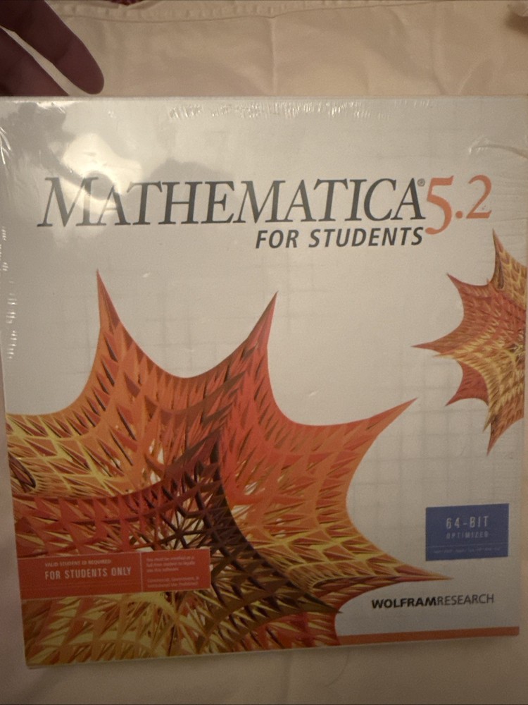 Wolfram Research Mathematica 5.2 For Students Only Software NEW SEALED