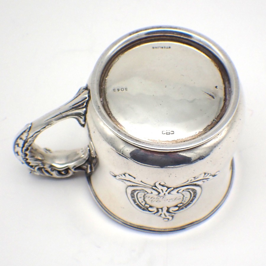 Antique Cup Dolphin Handle Sterling Silver Gorham 1895 Inscribed