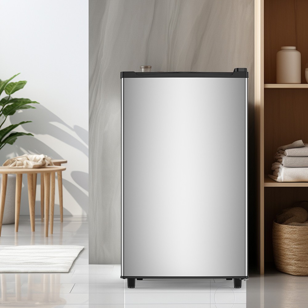 Low Noise Mini Fridge w/ Freezer Compartment Single Door Adjustable Temperature