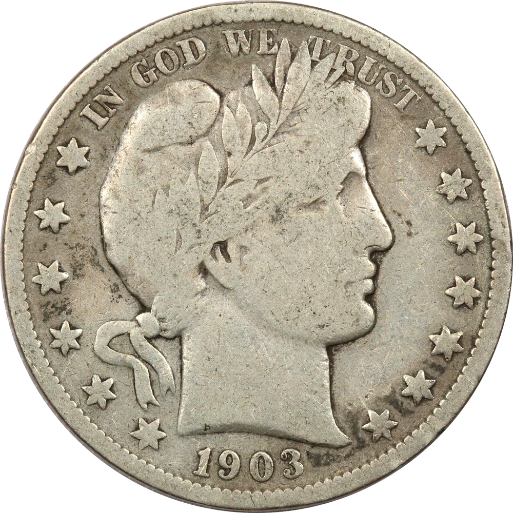 1903-S Barber Half Dollar 50C, Very Good VG+