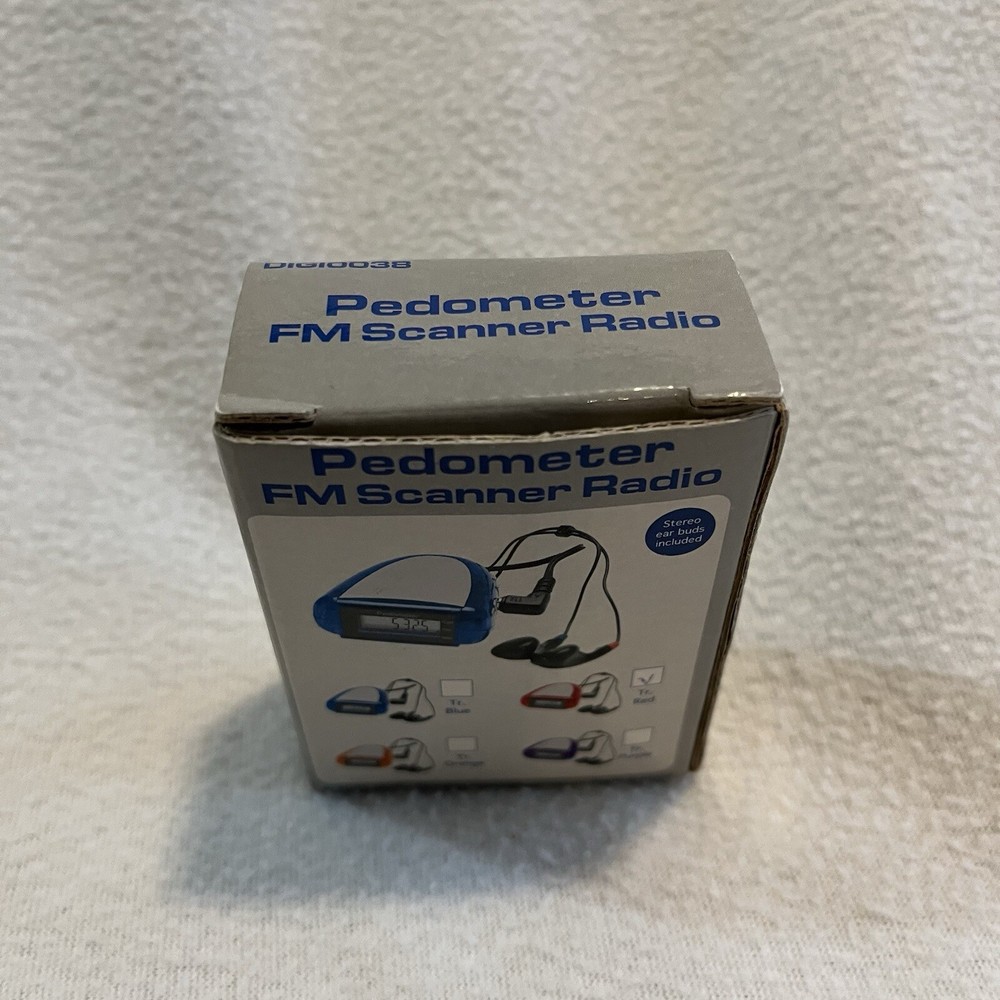 Pedometer FM Scanner Radio - Core Red w/Earbuds & Walking Program