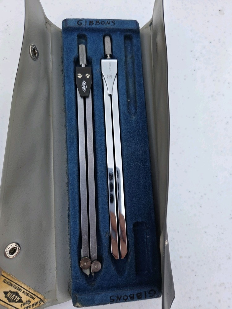 Vintage Alvin & Charvoz Drafting Compass Set - Precision Instruments with Case