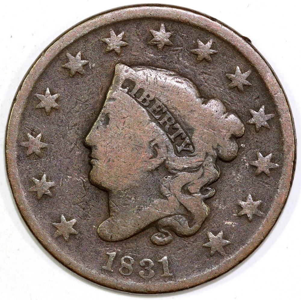 1831 1c N-14 Coronet or Matron Head Large Cent