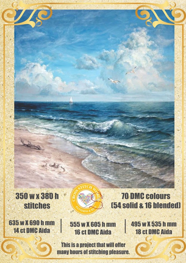 Seashore 558 - Chart Counted Cross Stitch Pattern Needlework craft