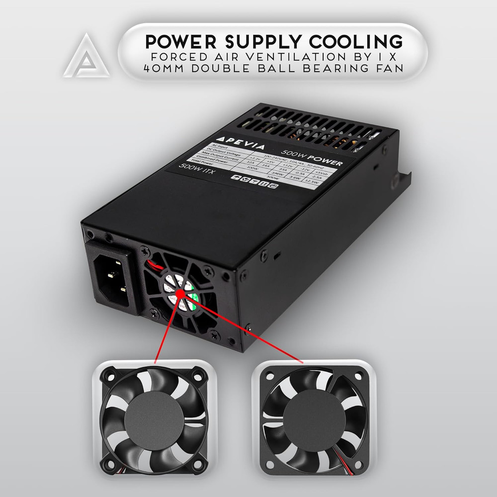 500W Fully Modular Mini ITX/Flex ATX Power Supply - Efficient Compact Design