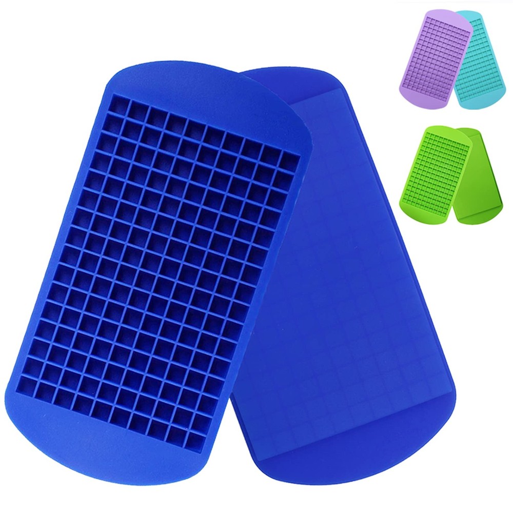 LeeYean Silicone Mini Ice Cube Trays 2 Pack, 160 ice cube trays, Blue