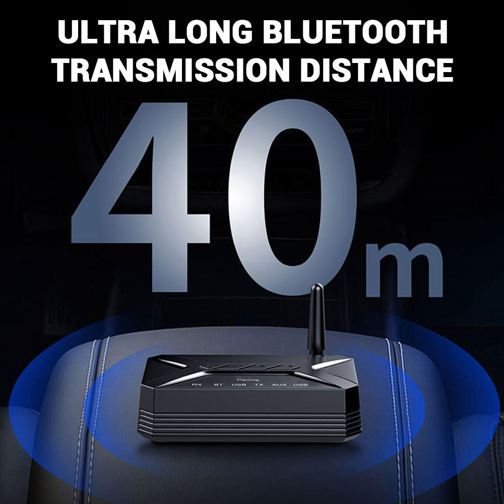 Bluetooth 5.1 Transmitter Receiver Long Range for TV Home Stereo Audio Adapter*