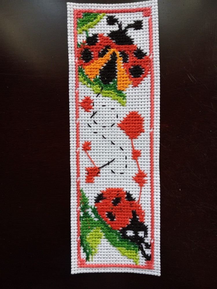 Complete Cross Stitch - Lady Bugs and Hearts