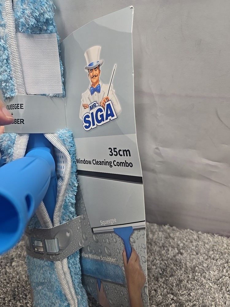 MR SIGA Professional Window Cleaning Combo, Squeegee/Microfiber Tool Set, 14"