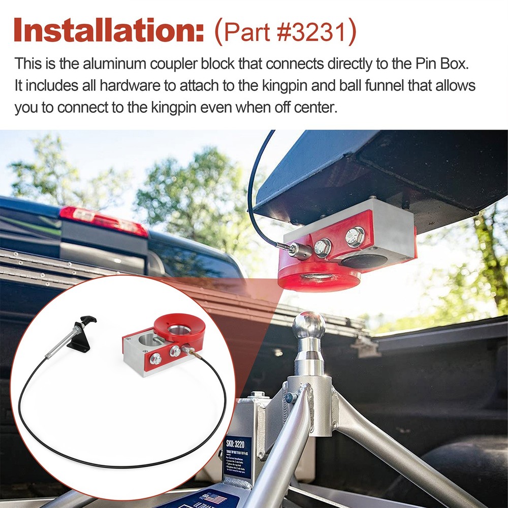 3246 Ultimate Connection Kingpin Coupler for Andersen Hitches –Complete Assembly