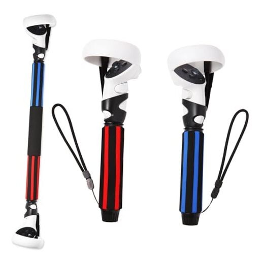 Striped Style VR Game Handle Attachments for Quest 2 - Extension Grips