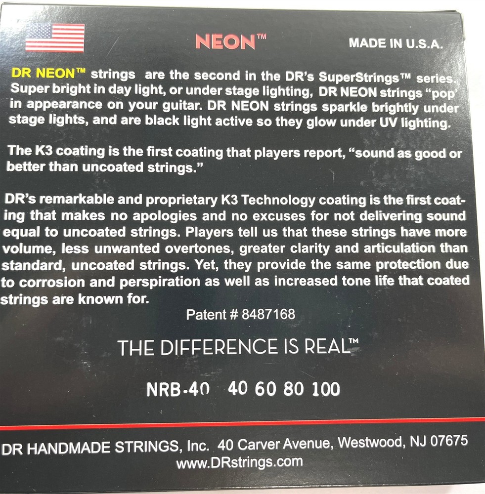 DR Bass Strings Neon Red NRB-40 40-100 Medium