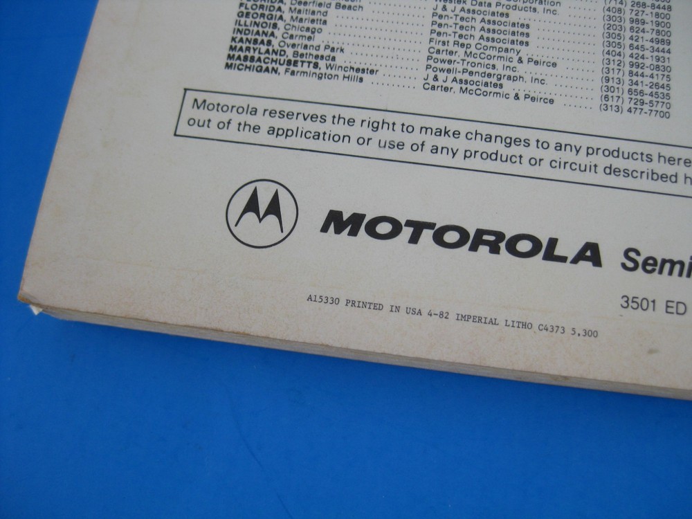 Motorola Manual 8 Bit Microprocessor Application & Design Seminar Vintage 1982